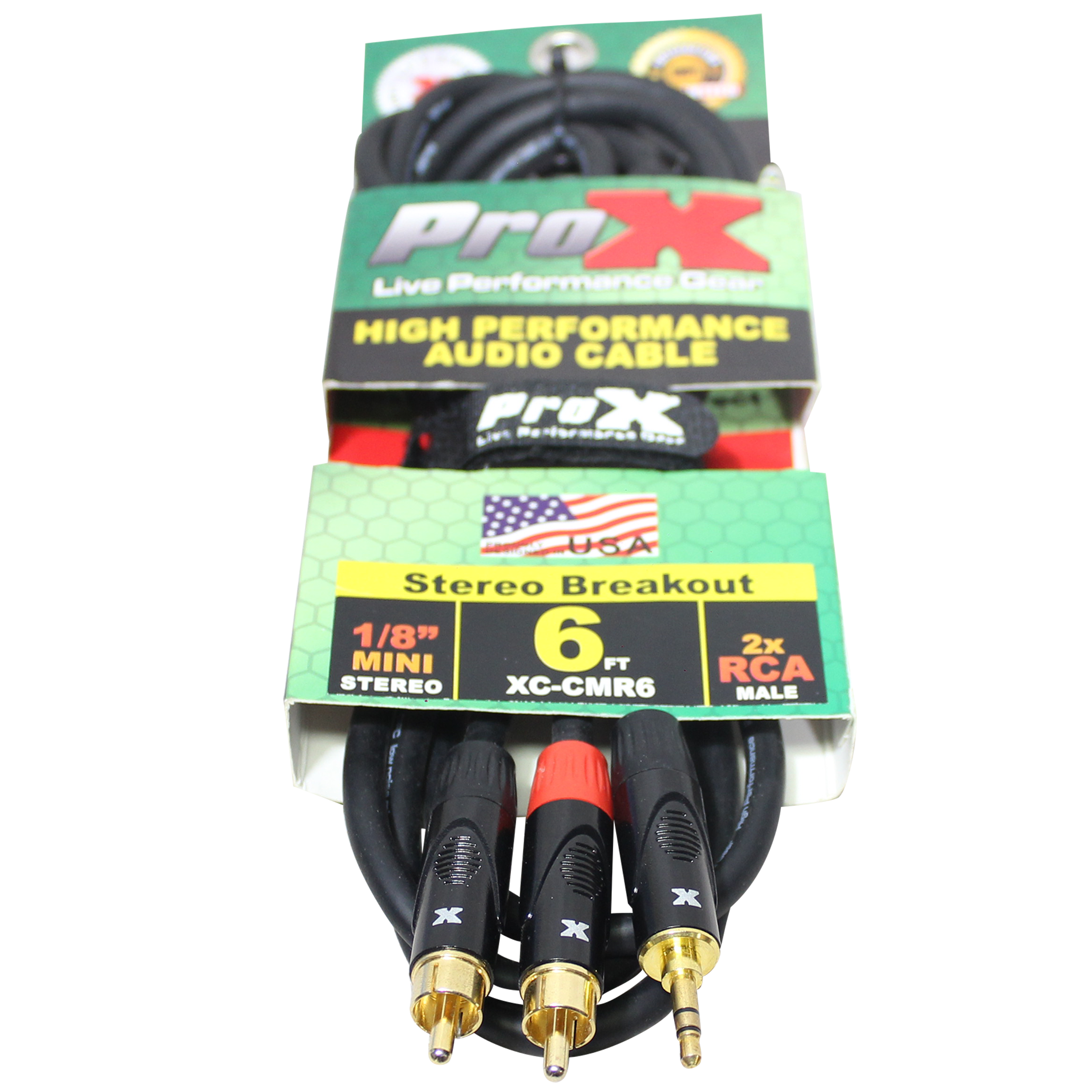ProX XC-CMR06 - 3FT 3.5mm TRS to DUAL RCA-M CABLE
