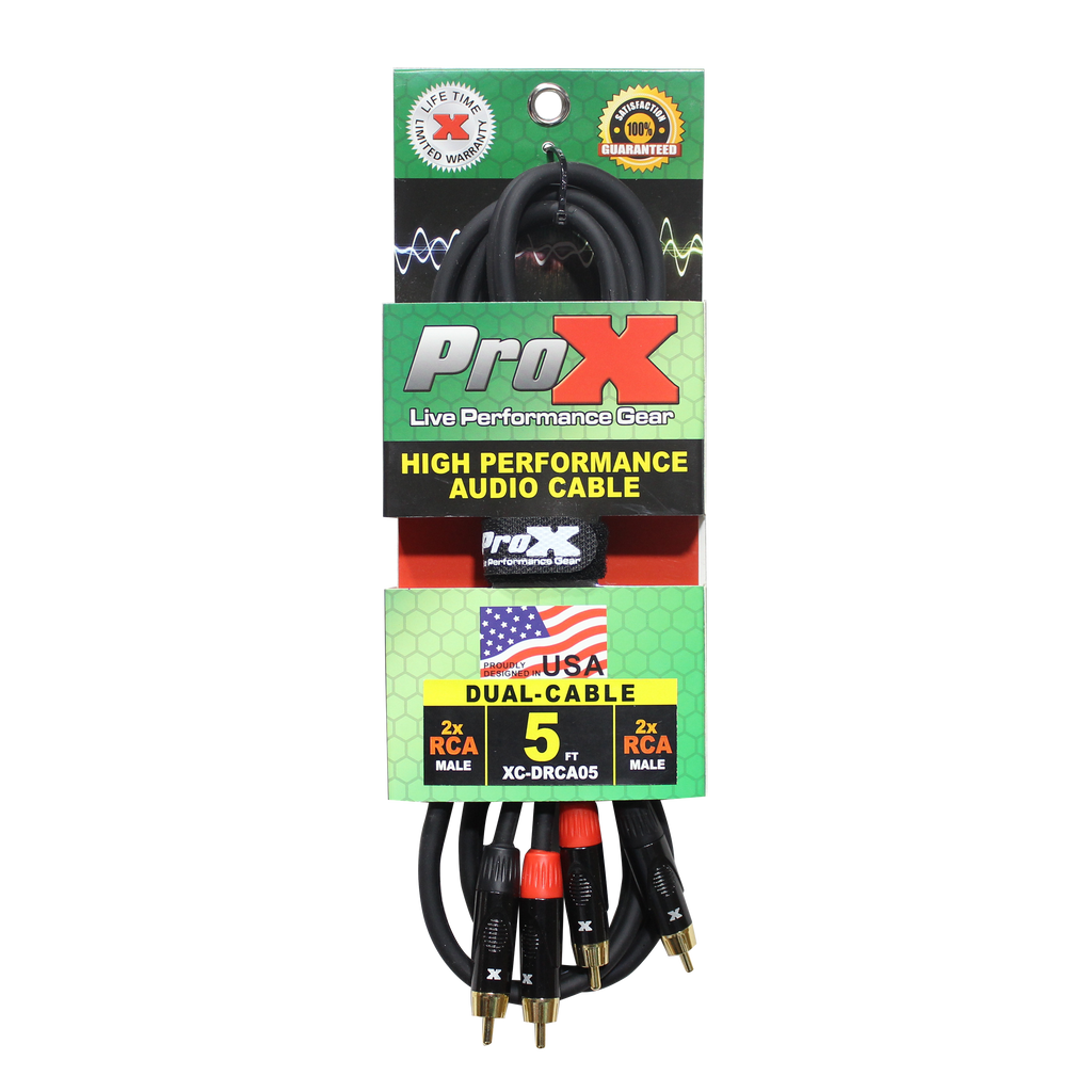 ProX XC-DRCA5 - 5FT Dual RCA Male to Dual RCA Male
