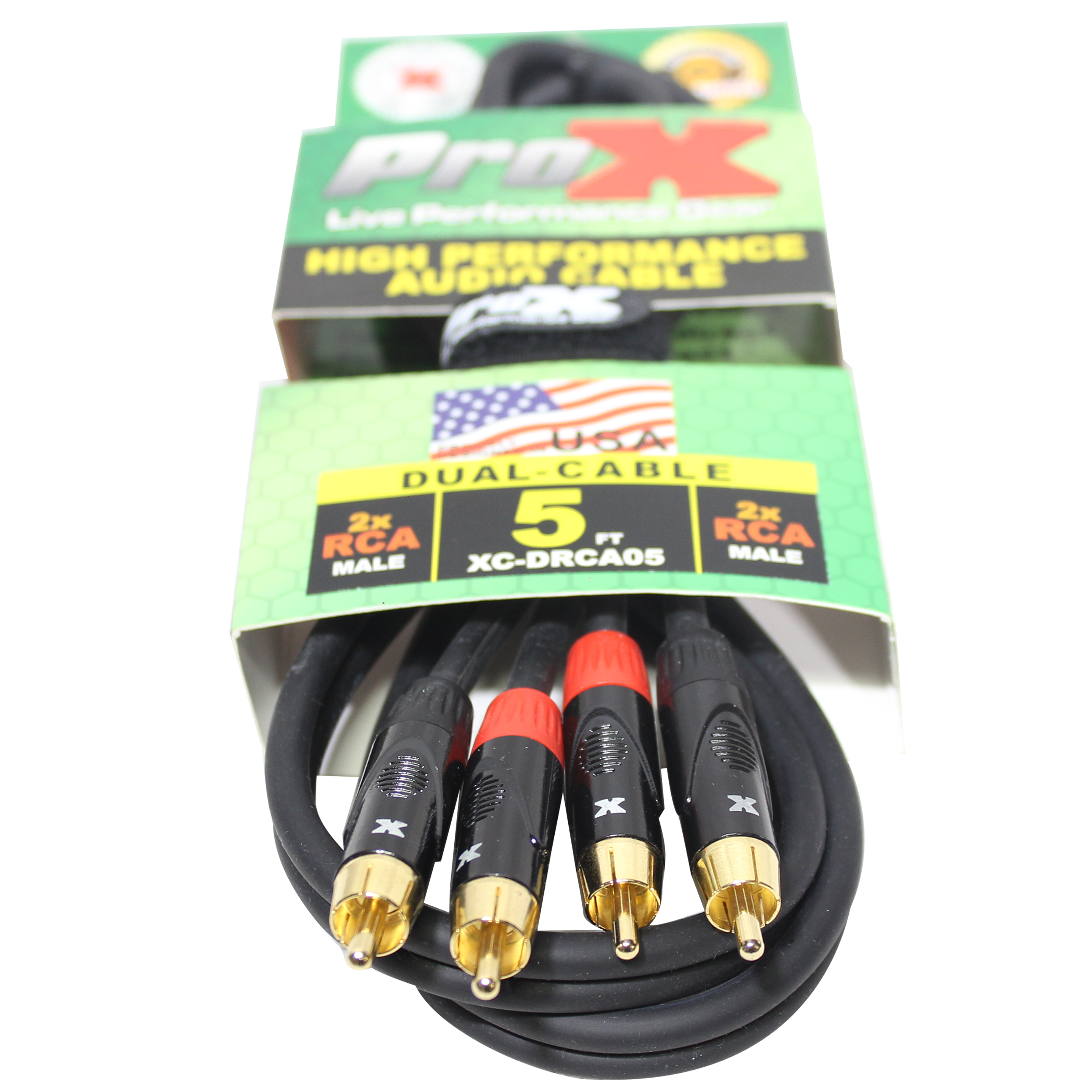 ProX XC-DRCA5 - 5FT Dual RCA Male to Dual RCA Male
