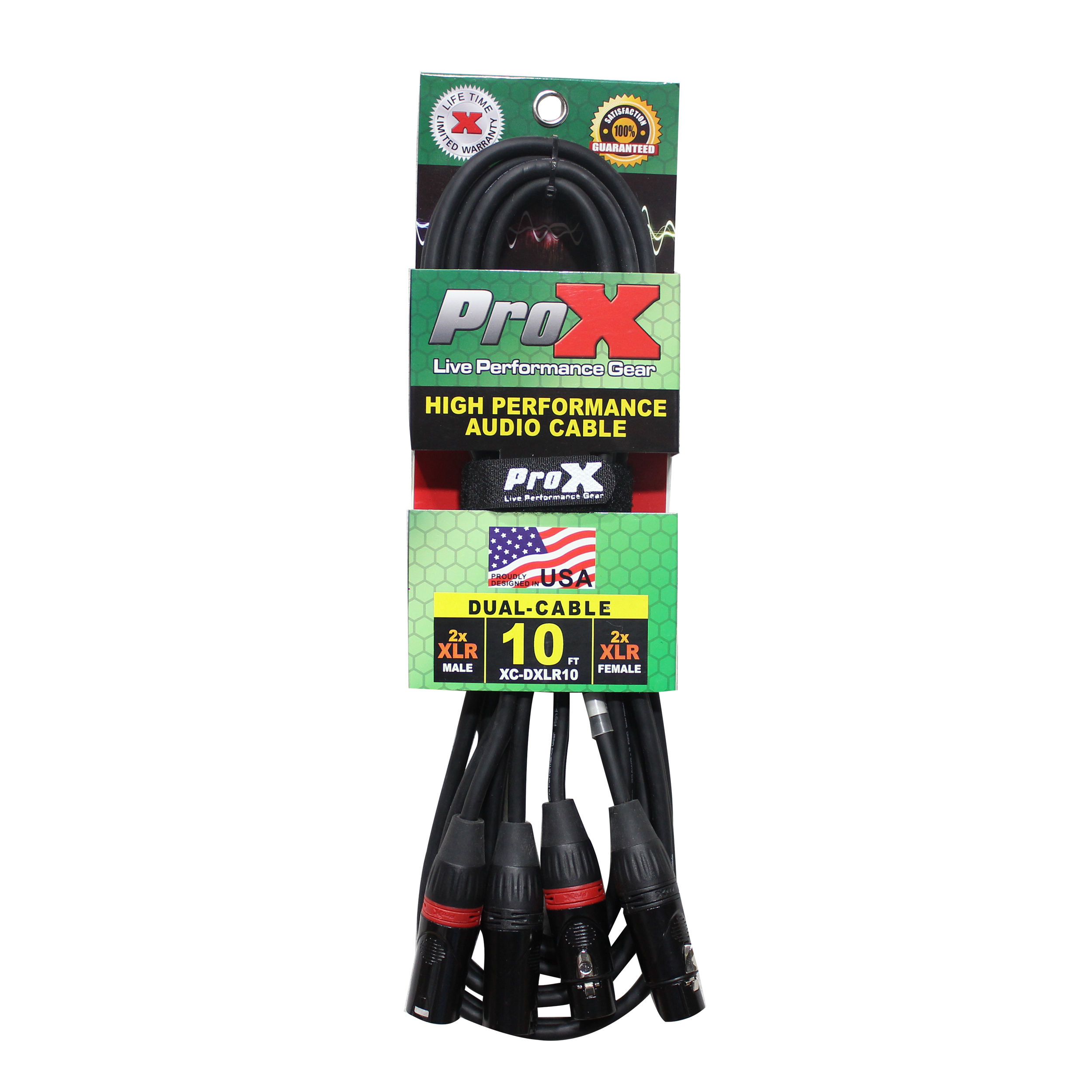 ProX XC-DXLR10 - 10' Ft. Balanced Dual XLR-M to Dual XLR-F High Performance Audio Cable