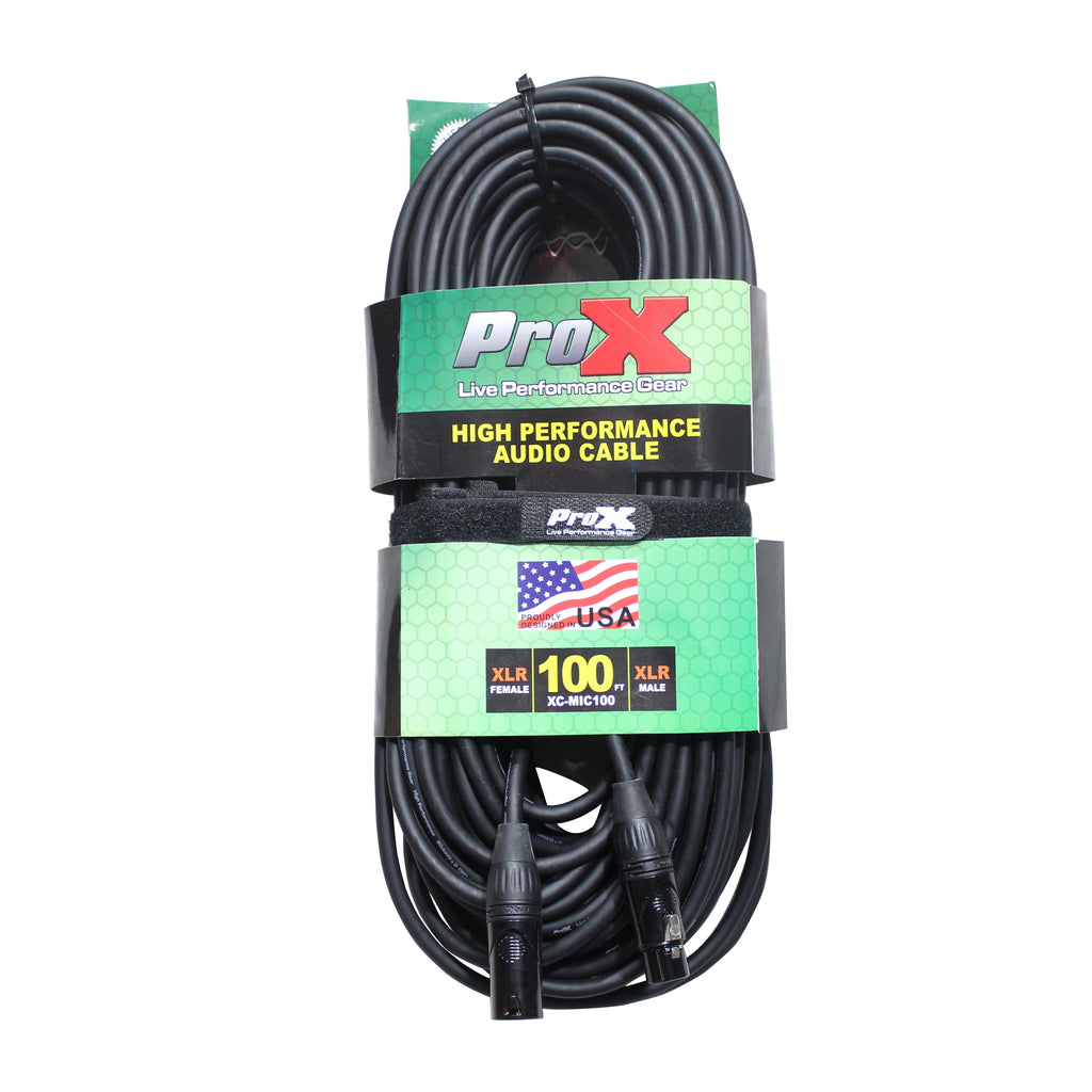 ProX XC-MIC100 - 50 Ft. Balanced XLR3-F to XLR3-M High Performance Microphone Cable