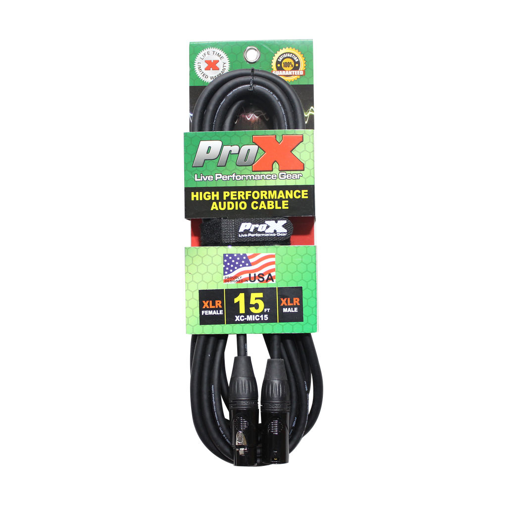 ProX XC-MIC15 - 15 Ft. Balanced XLR3-F to XLR3-M High Performance Microphone Cable