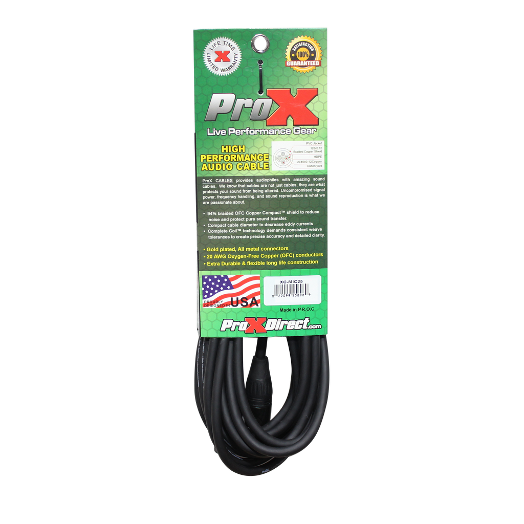 ProX XC-MIC25 - 25 Ft. Balanced XLR-F to XLR-M High Performance Microphone Cable