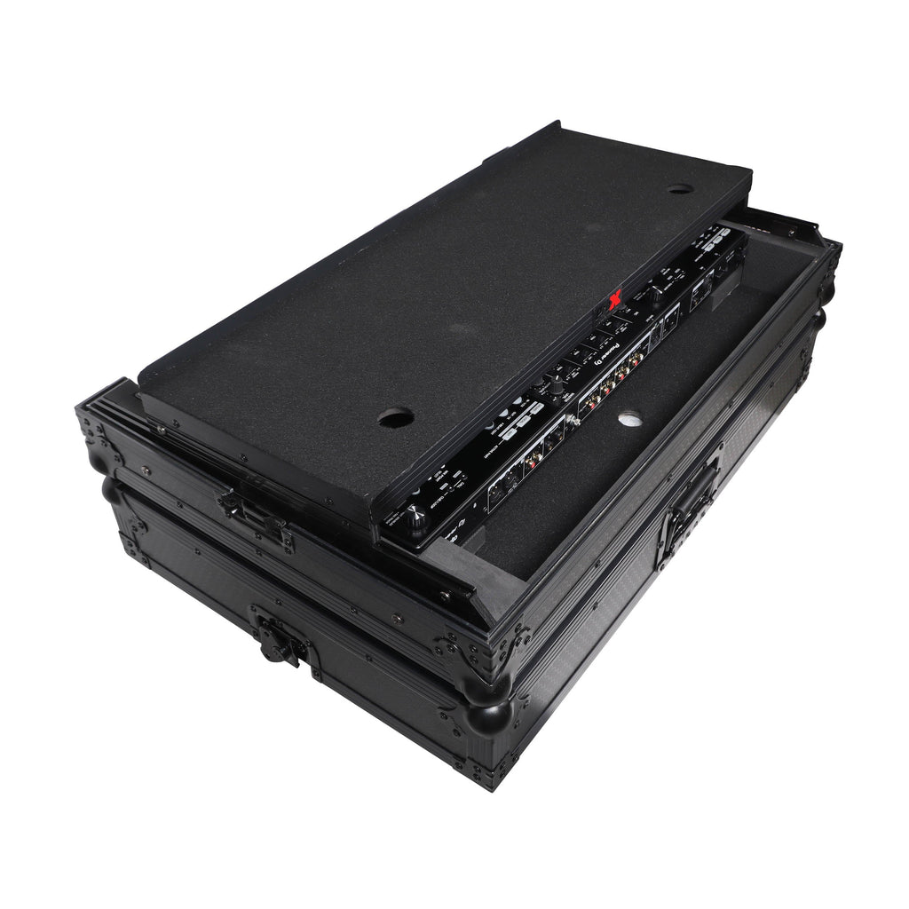 ProX XS-FLX10LTBL - Pioneer DDJ-FLX10 or DDJ-GRV6 with Sliding Laptop Shelf ATA Flight Style Road Case Black Finish Slim Case
