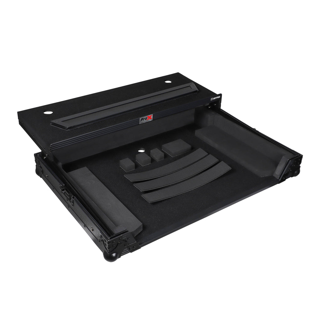 ProX XS-FLX10LTBL - Pioneer DDJ-FLX10 or DDJ-GRV6 with Sliding Laptop Shelf ATA Flight Style Road Case Black Finish Slim Case