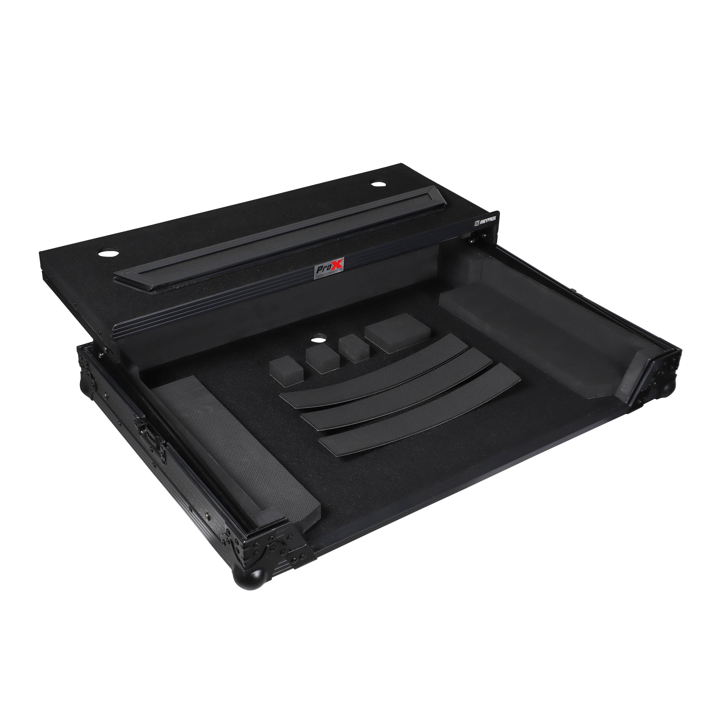 ProX XS-FLX10LTBL - Pioneer DDJ-FLX10 or DDJ-GRV6 with Sliding Laptop Shelf ATA Flight Style Road Case Black Finish Slim Case