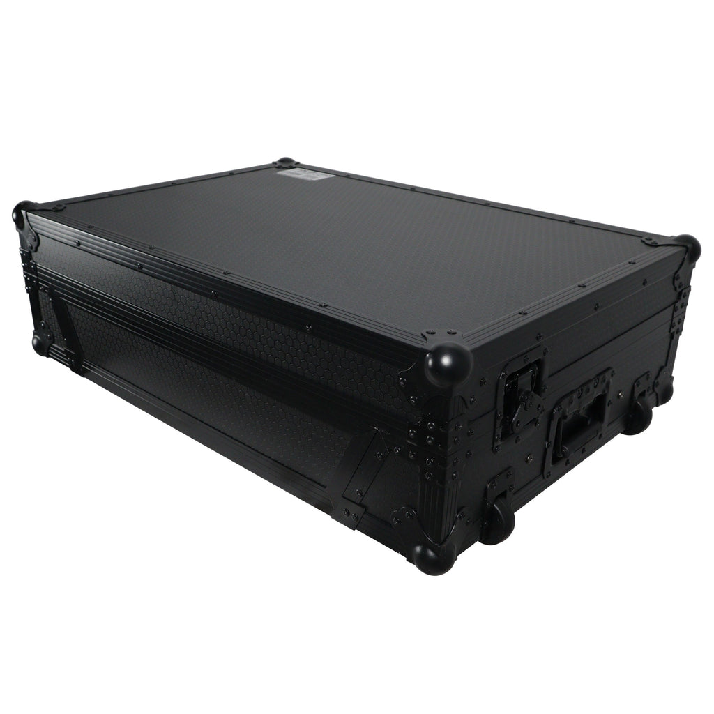 ProX XS-PRIME4WLTBL - ATA Flight Case For Denon PRIME 4 DJ Controller with Laptop Shelf 1U Rack Space and Wheels - Black