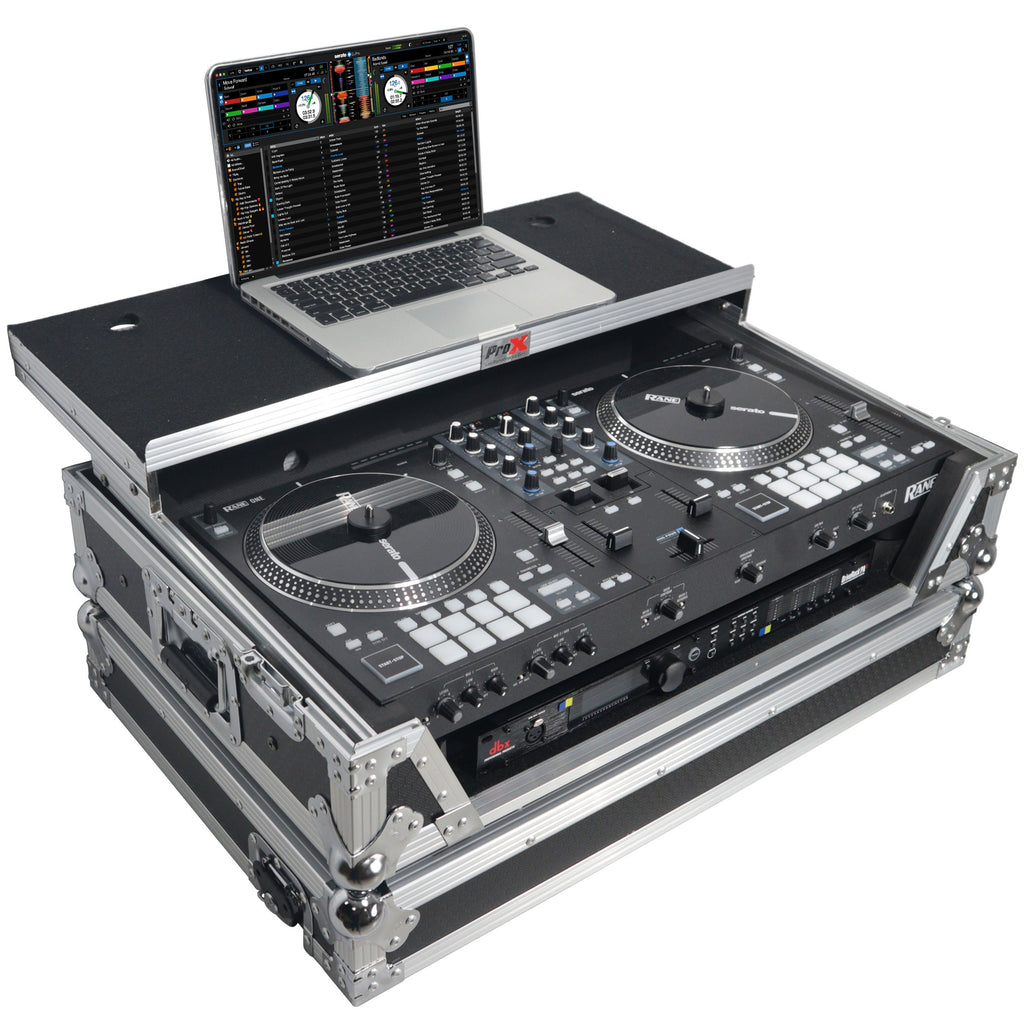 ProX XS-RANEONE WLT - Flight Case For RANE ONE DJ Controller with Sliding Laptop Shelf, 1U Rack, and Wheels