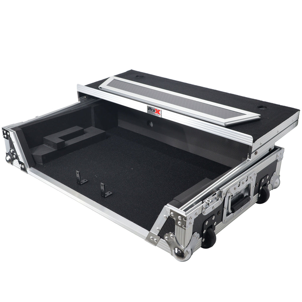 ProX XS-RANEONE WLT - Flight Case For RANE ONE DJ Controller with Sliding Laptop Shelf, 1U Rack, and Wheels
