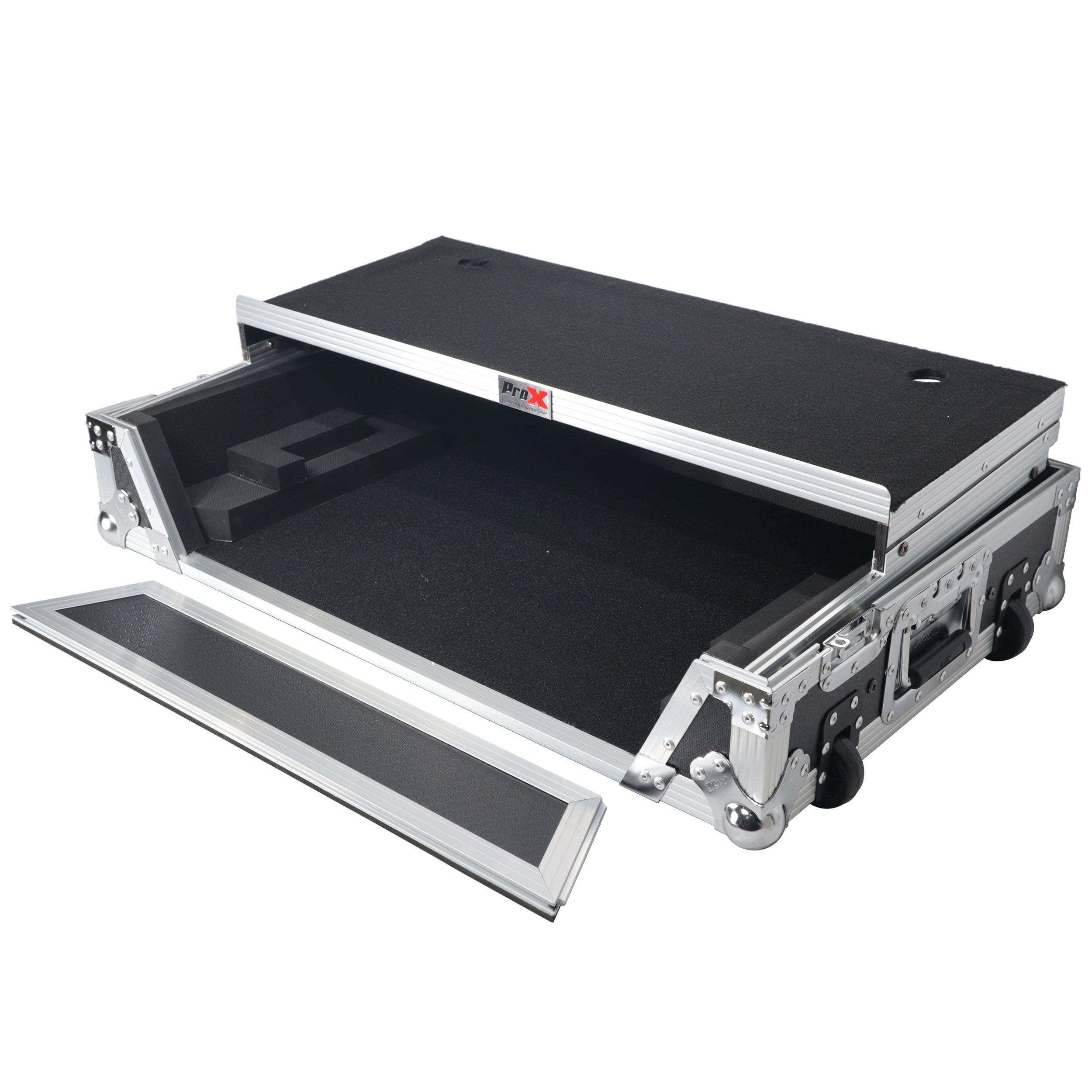 ProX XS-RANEONE WLT - Flight Case For RANE ONE DJ Controller with Sliding Laptop Shelf, 1U Rack, and Wheels