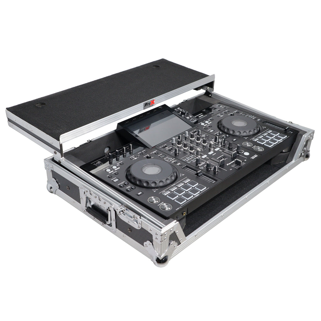 ProX XS-XDJRX3WLT - ATA Flight Case ATA Flight Case For Pioneer DDJ-REV5 XDJ-RX3 DJ Controller with Laptop Shelf 1U Rack Space and Wheels