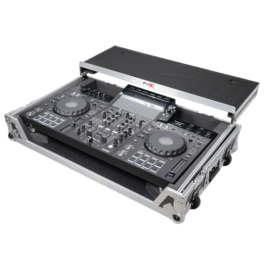ProX XS-XDJRX3WLT - ATA Flight Case ATA Flight Case For Pioneer DDJ-REV5 XDJ-RX3 DJ Controller with Laptop Shelf 1U Rack Space and Wheels