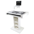 ProX XZF-DJCTWCASE - Control Tower DJ Podium with Road Cases for Pioneer DDJ-REV7 XDJ-XZ FLX10 RANE Four (White)