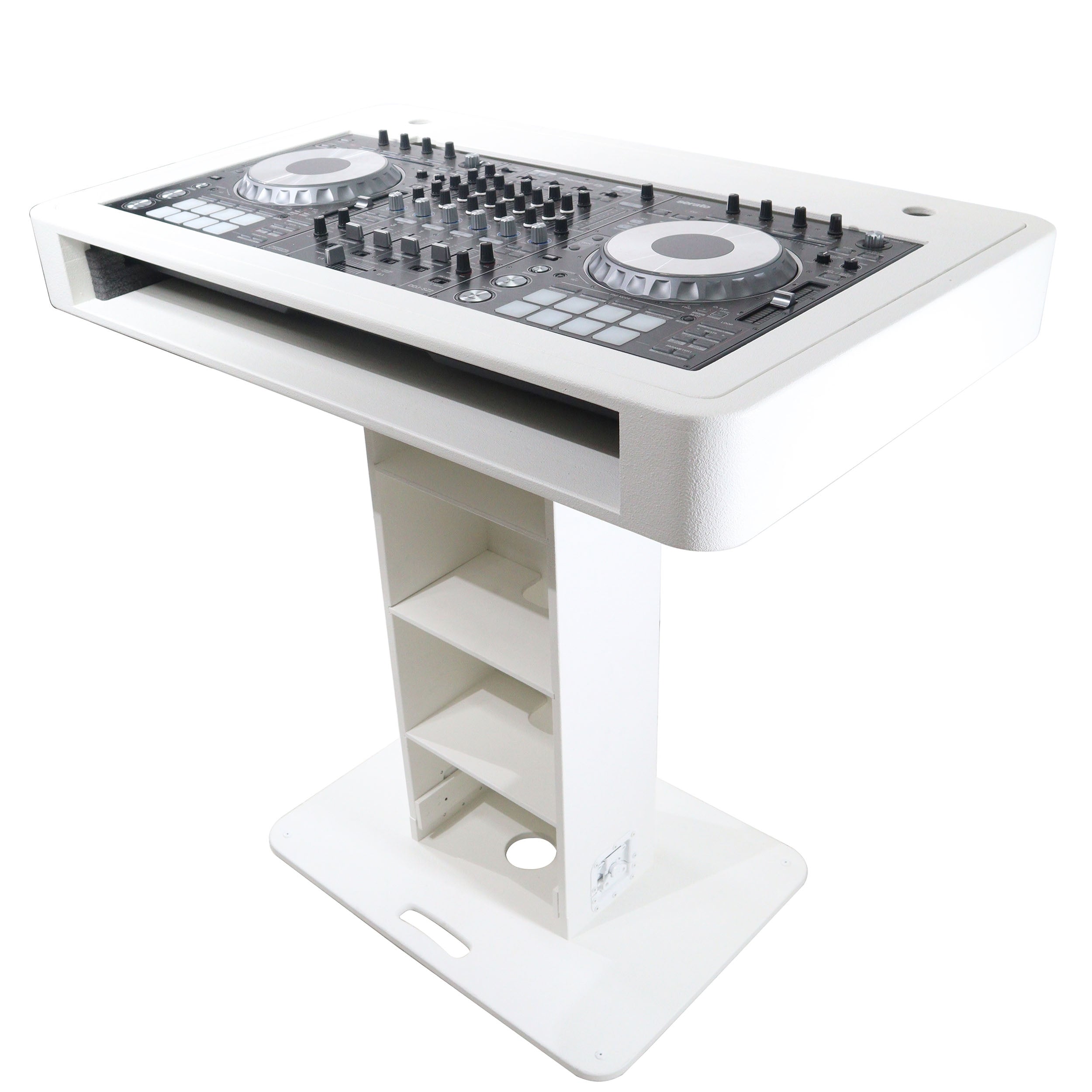 ProX XZF-DJCTWCASE - Control Tower DJ Podium with Road Cases for Pioneer DDJ-REV7 XDJ-XZ FLX10 RANE Four (White)
