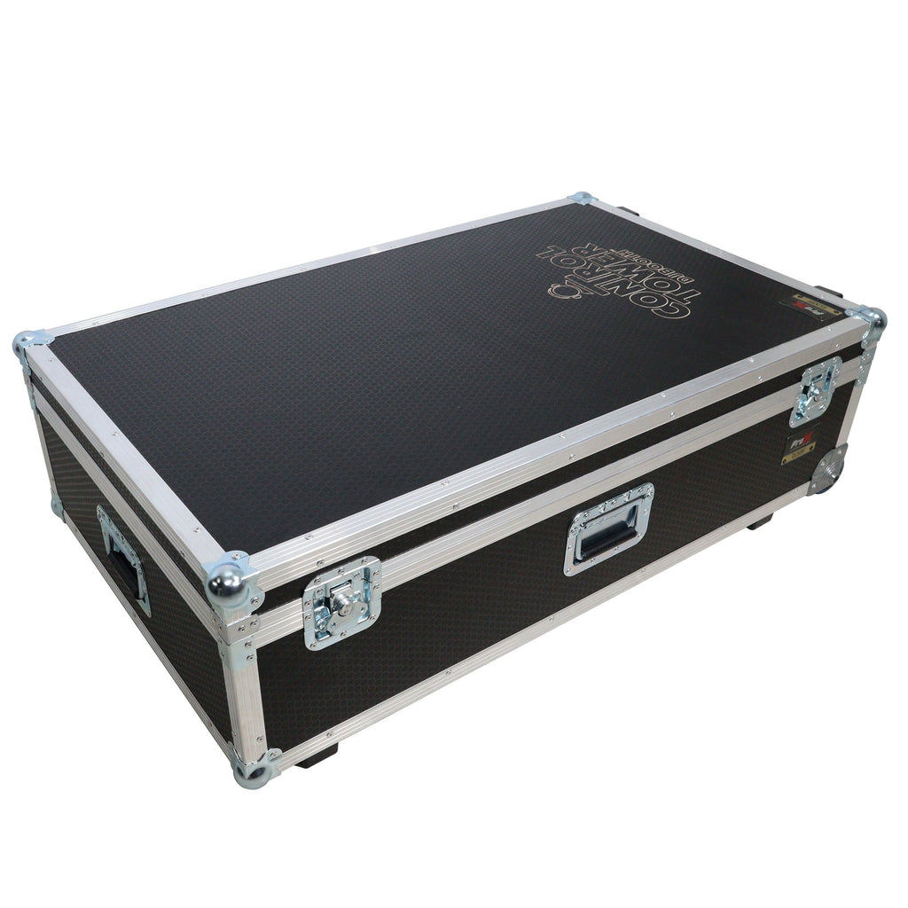 ProX XZF-DJCTWCASE - Control Tower DJ Podium with Road Cases for Pioneer DDJ-REV7 XDJ-XZ FLX10 RANE Four (White)
