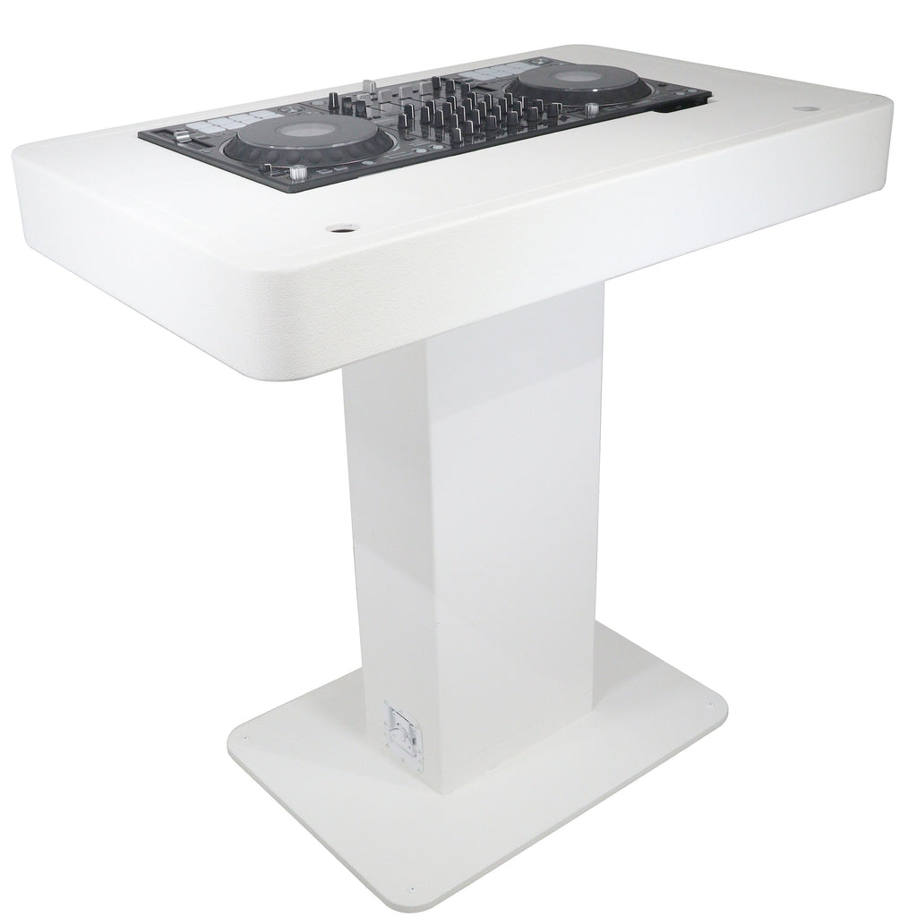 ProX XZF-DJCTWCASE - Control Tower DJ Podium with Road Cases for Pioneer DDJ-REV7 XDJ-XZ FLX10 RANE Four (White)