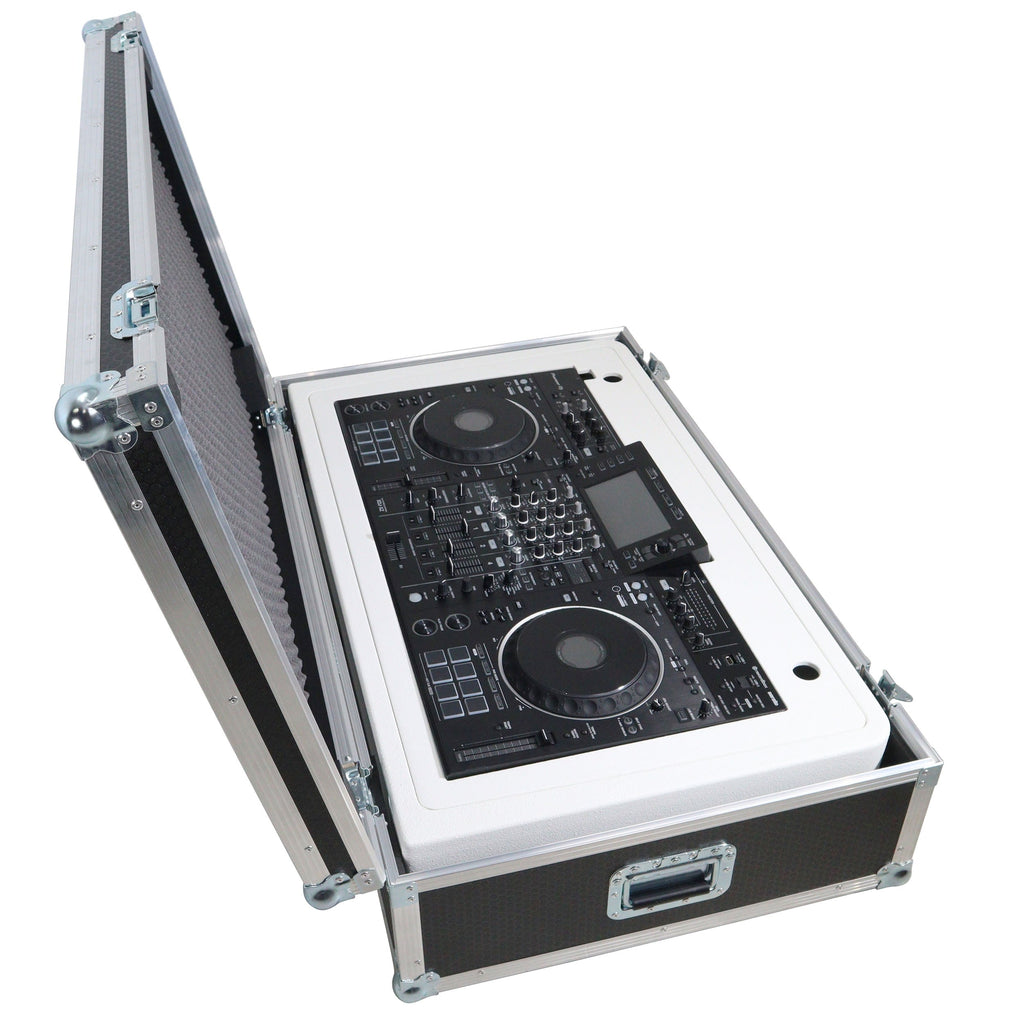 ProX XZF-DJCTWCASE - Control Tower DJ Podium with Road Cases for Pioneer DDJ-REV7 XDJ-XZ FLX10 RANE Four (White)