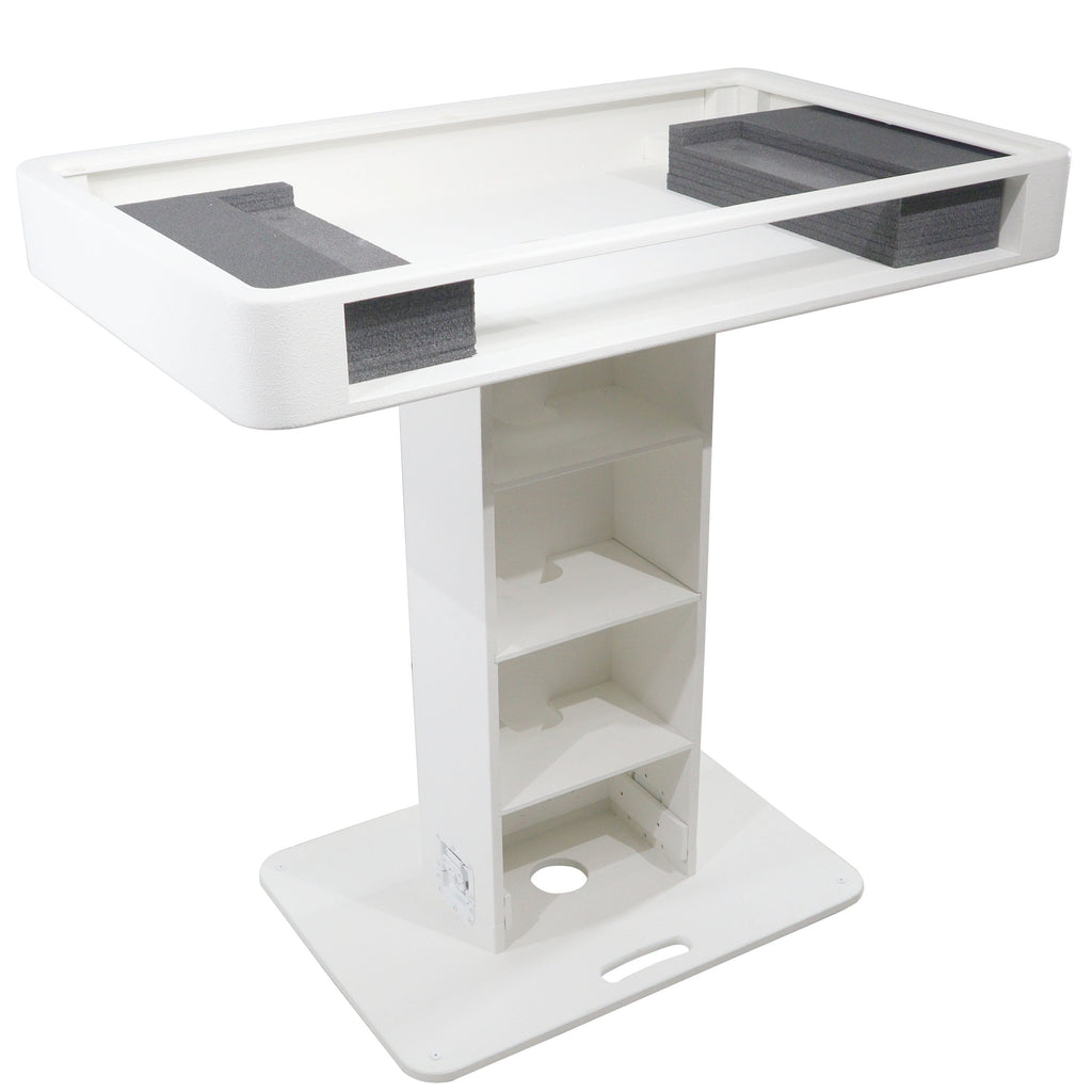 ProX XZF-DJCTWCASE - Control Tower DJ Podium with Road Cases for Pioneer DDJ-REV7 XDJ-XZ FLX10 RANE Four (White)